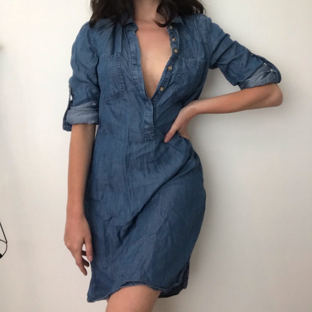 Denim Button Up Dress